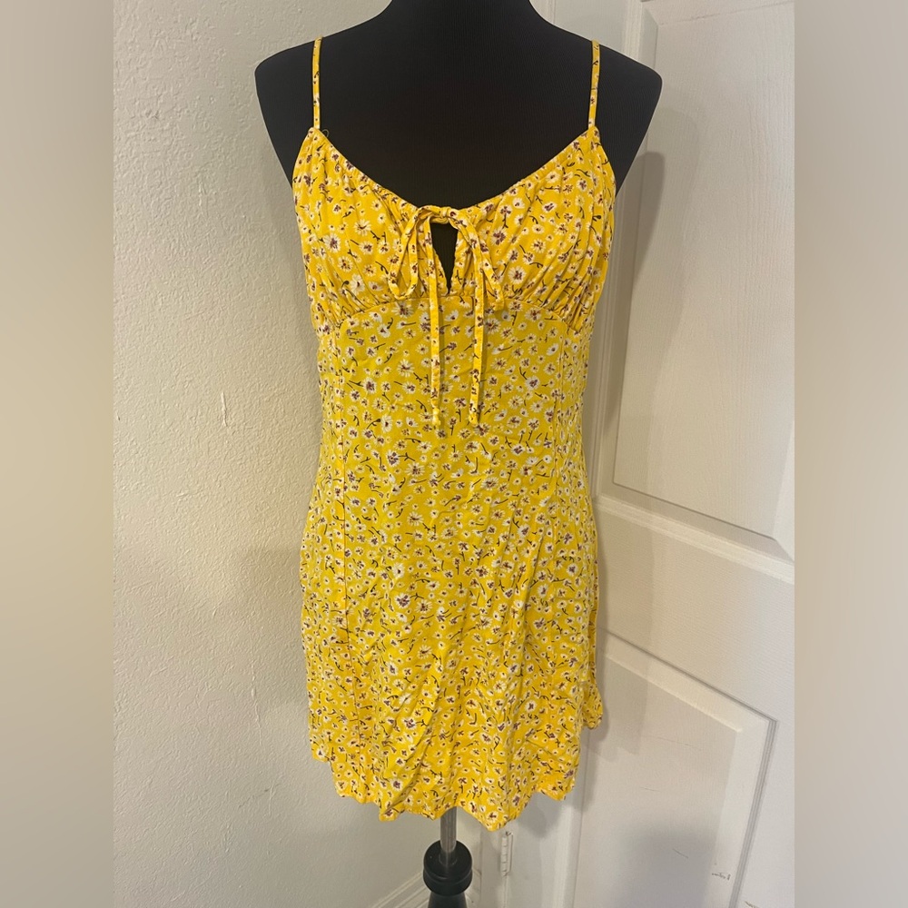 No Boundaries Yellow Floral Mini Dress